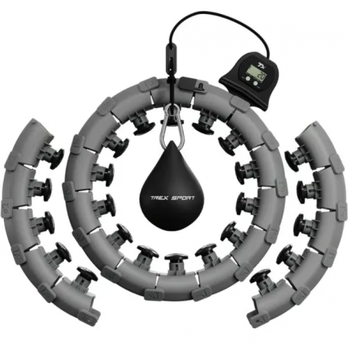 Хулахуп Trex Sport TX-020CHH масажний з обважувачем та лічильником сірий