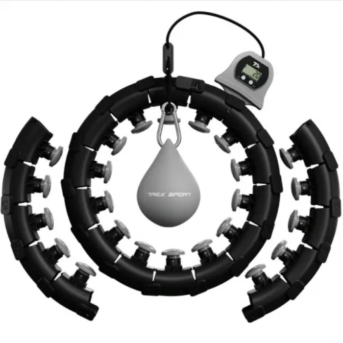Хулахуп Trex Sport TX-020CHH масажний з обтяжувачем та лічильником чорний