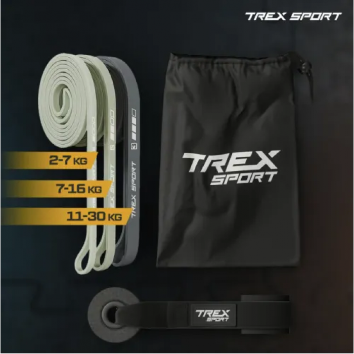 Набір резинок для підтягування та спорту Trex Sport TX-003PB 3в1 2-30кг