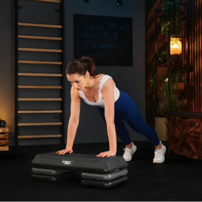 Степ платформа Trex Sport TX-038PAS до аеробіки 3-рівневий чорний