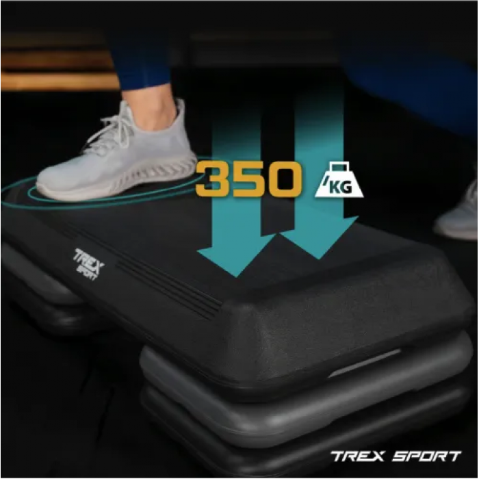 Степ платформа Trex Sport TX-038PAS до аеробіки 3-рівневий чорний