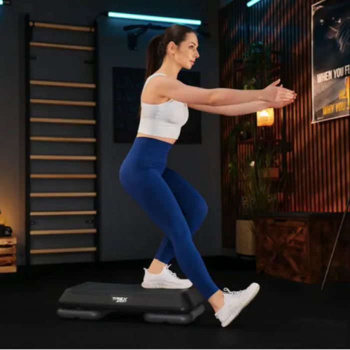Степ платформа Trex Sport TX-038PAS до аеробіки 3-рівневий чорний