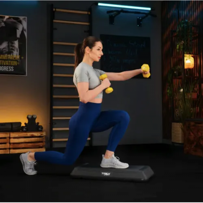 Степ платформа Trex Sport TX-038PAS до аеробіки 3-рівневий чорний