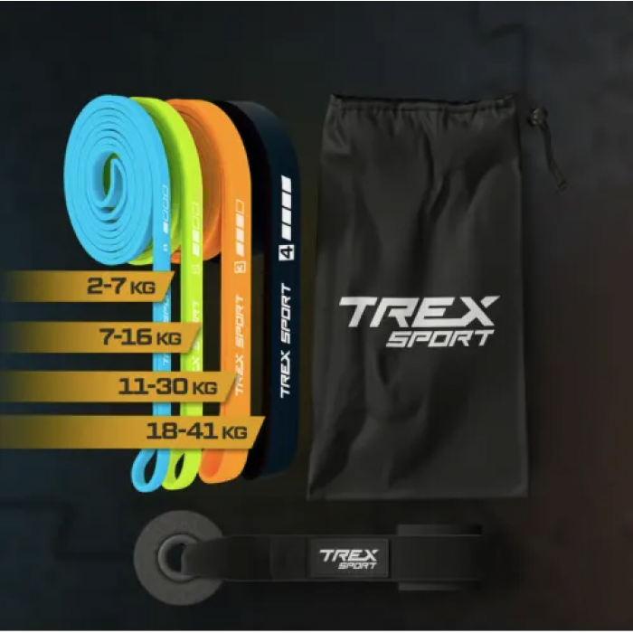 Набір резинок для підтягування та спорту Trex Sport TX-004PB Power Band 4в1 2-41кг