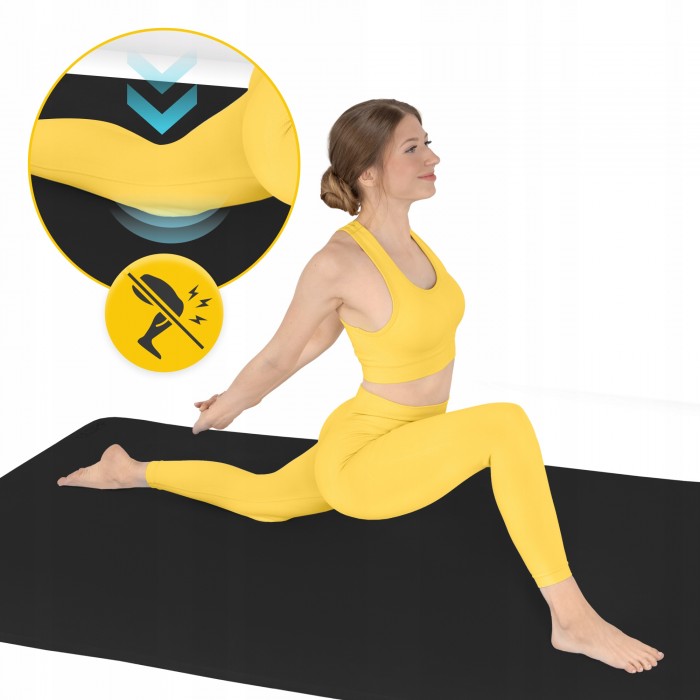 Коврик (мат) спортивный 4FIZJO TPE Gigant 200 x 125 x 2 см для йоги и фитнеса Black (P-5907739318992)
