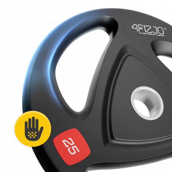 Диск олімпійський 4FIZJO 1 x 25 кг 51 мм металевий, прогумований Black (P-5905973401302)