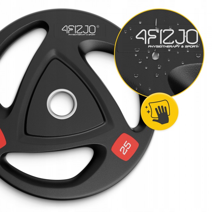 Диск олімпійський 4FIZJO 1 x 25 кг 51 мм металевий, прогумований Black (P-5905973401302)