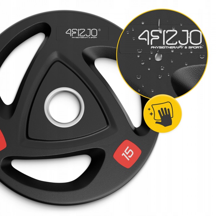 Диск олімпійський 4FIZJO 2 x 15 кг 51 мм металевий, прогумований Black (P-5905973401272)