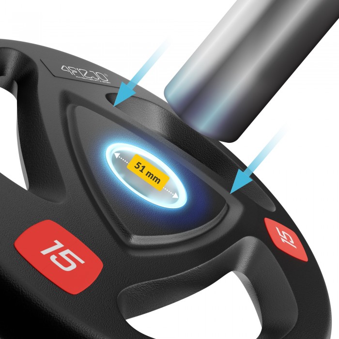 Диск олімпійський 4FIZJO 2 x 15 кг 51 мм металевий, прогумований Black (P-5905973401272)