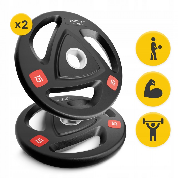 Диск олімпійський 4FIZJO 2 x 15 кг 51 мм металевий, прогумований Black (P-5905973401272)