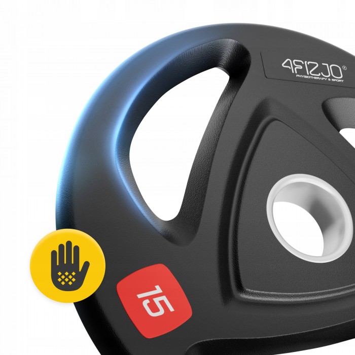 Диск олімпійський 4FIZJO 2 x 15 кг 51 мм металевий, прогумований Black (P-5905973401272)