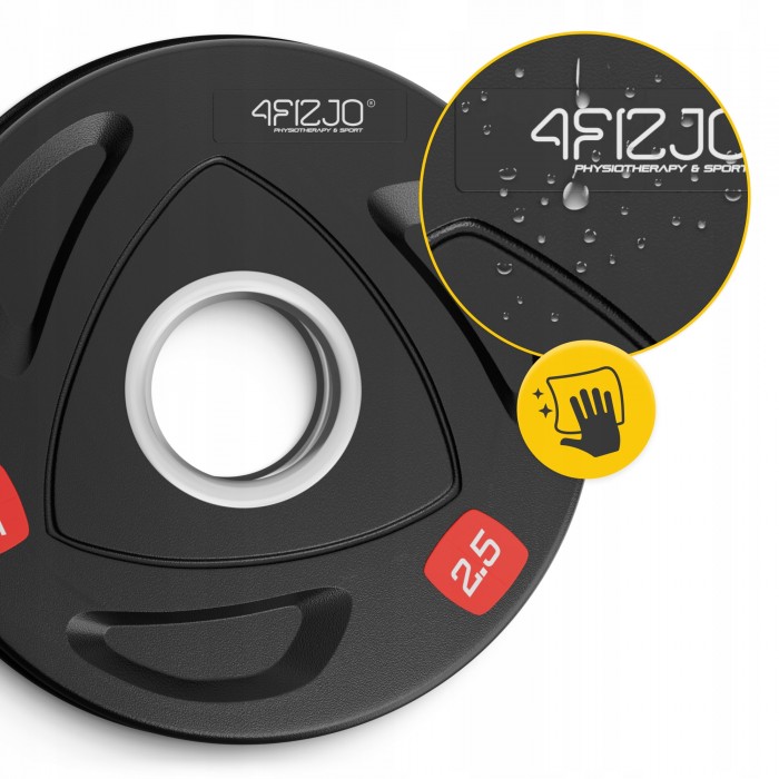 Диск олімпійський 4FIZJO 2 x 2.5 кг 51 мм металевий, прогумований Black (P-5905973401265)