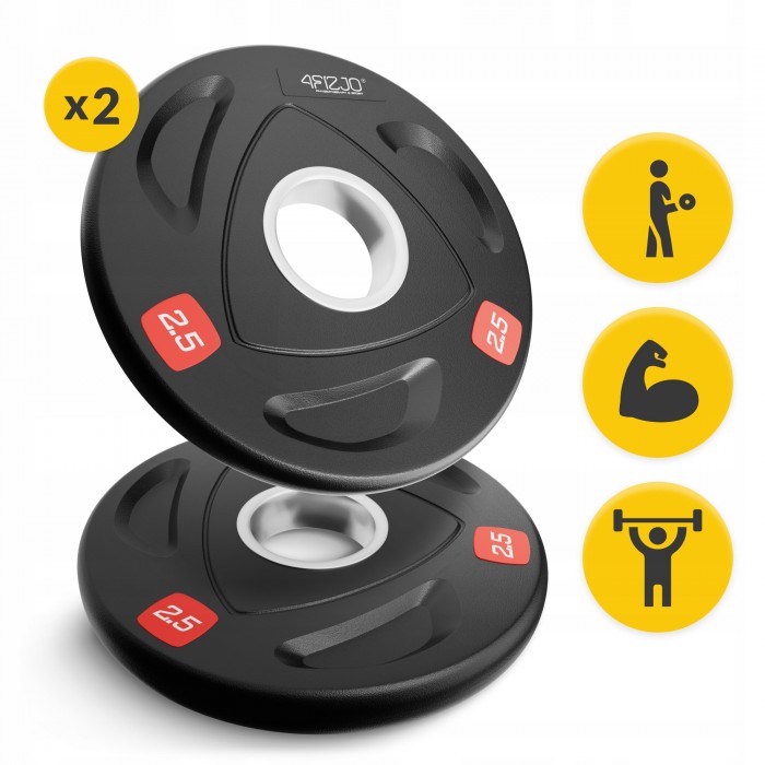Диск олімпійський 4FIZJO 2 x 2.5 кг 51 мм металевий, прогумований Black (P-5905973401265)