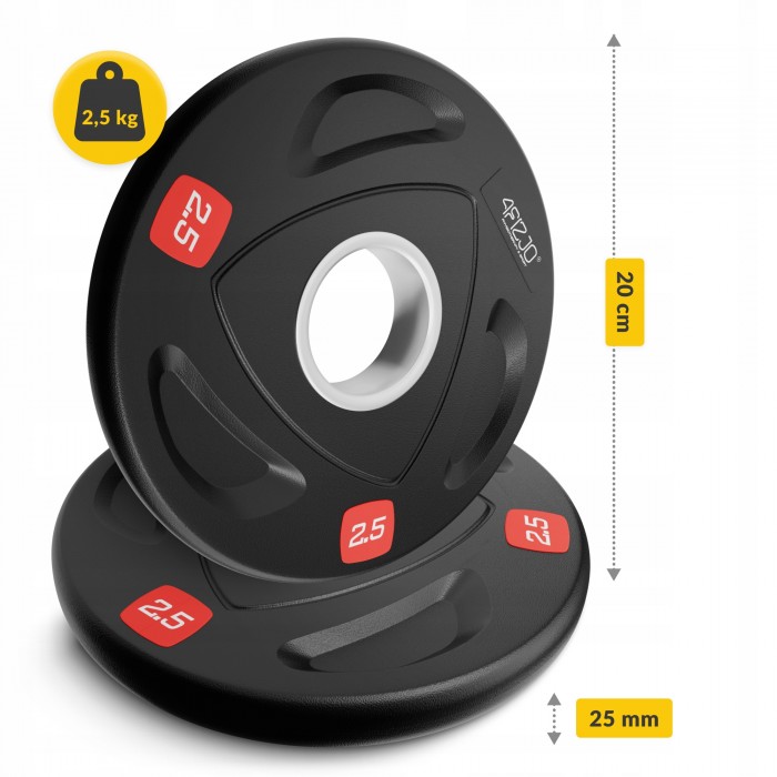 Диск олімпійський 4FIZJO 2 x 2.5 кг 51 мм металевий, прогумований Black (P-5905973401265)