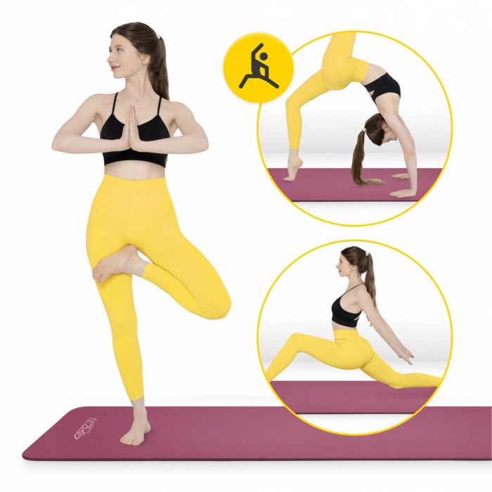 Килимок (мат) спортивний 4FIZJO NBR 180 x 60 x 1 см для йоги та фітнесу Burgundy (P-5905973406703)