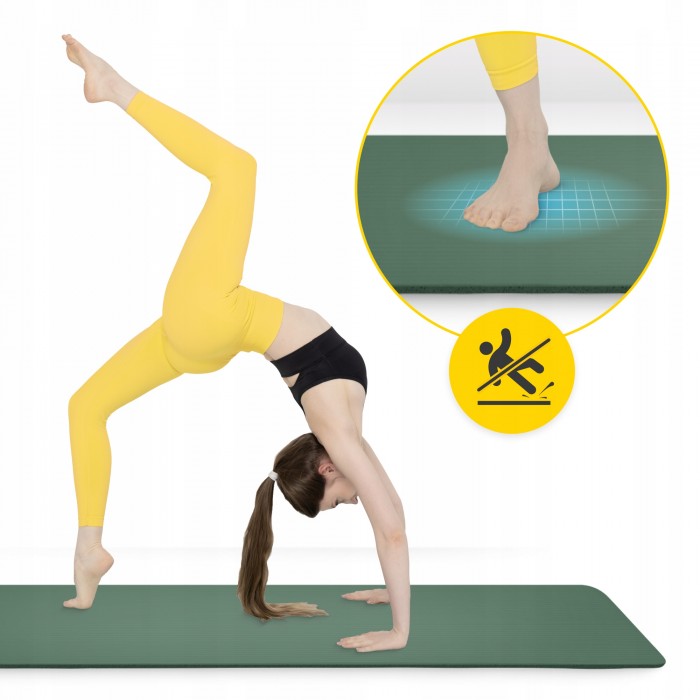 Килимок (мат) спортивний 4FIZJO NBR 180 x 60 x 1 см для йоги та фітнесу Navy Green (P-5905973406680)