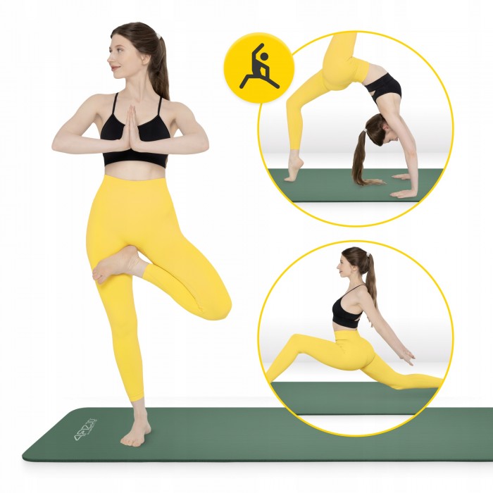 Килимок (мат) спортивний 4FIZJO NBR 180 x 60 x 1 см для йоги та фітнесу Navy Green (P-5905973406680)