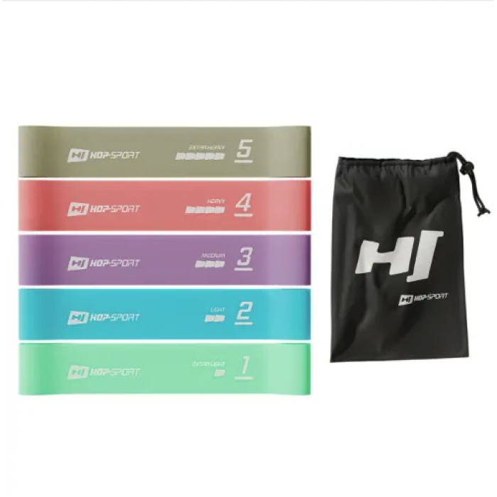 Набір резинок для фітнесу 2,5-18 кг Hop-Sport 600x50мм HS-L650RLL Різнокольоровий