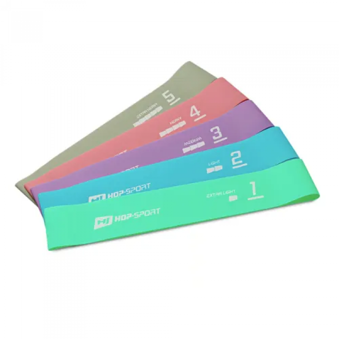 Набір резинок для фітнесу 2,5-18 кг Hop-Sport 600x50мм HS-L650RLL Різнокольоровий