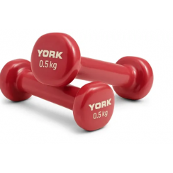Гантелі для фітнесу вінілові круглі York Fitness 2х0,5 кг рожевий