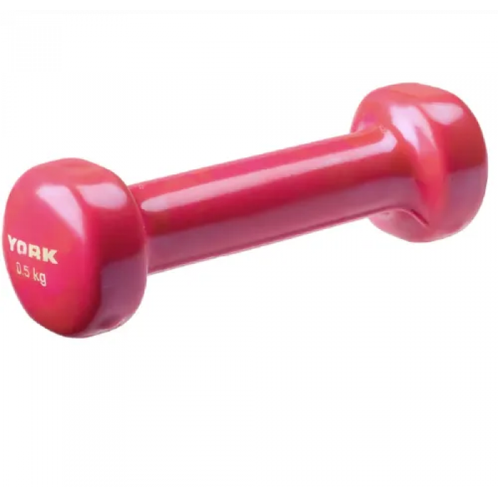 Гантели для фитнеса виниловые круглые York Fitness 2х0,5кг розовый