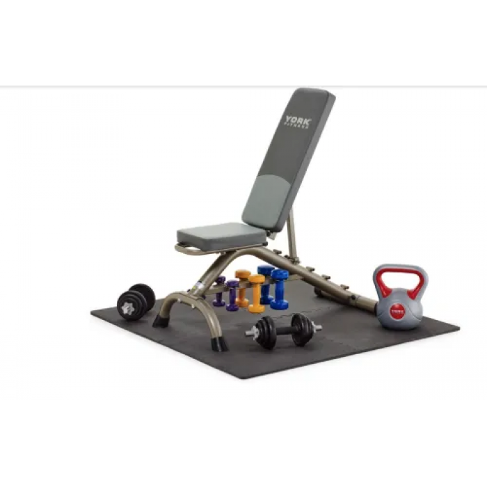 Гантели для фитнеса виниловые круглые York Fitness 2х2кг желтый