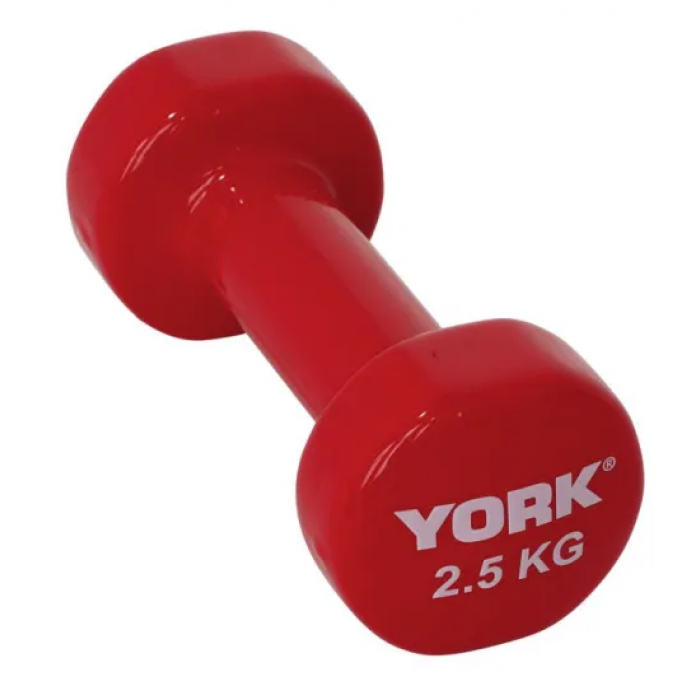 Гантели для фитнеса виниловые круглые York Fitness 2х2,5кг красный