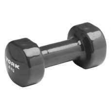 Гантели для фитнеса виниловые круглые York Fitness 2х4кг серый