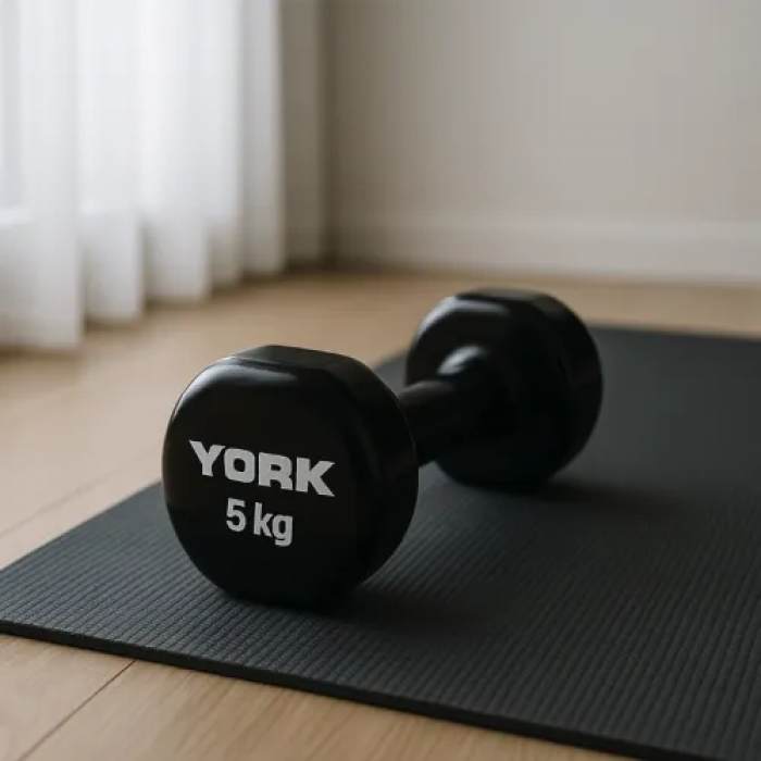 Гантелі для фітнесу вінілові круглі York Fitness 2х5кг чорний