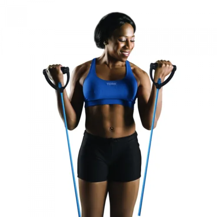 Еспандер трубчастий з ручками 9-12 кг York Light, синій