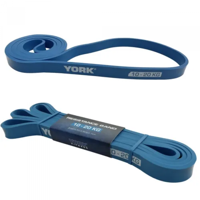 Резинка для підтягування та спорту York 10-20кг - 2080x19x4,5 мм, блакитний