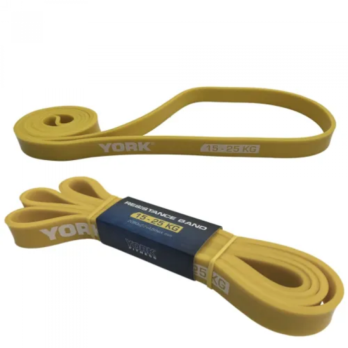 Резинка для підтягування та спорту York 15-25кг - 2080x22x4, 5 мм, жовтий