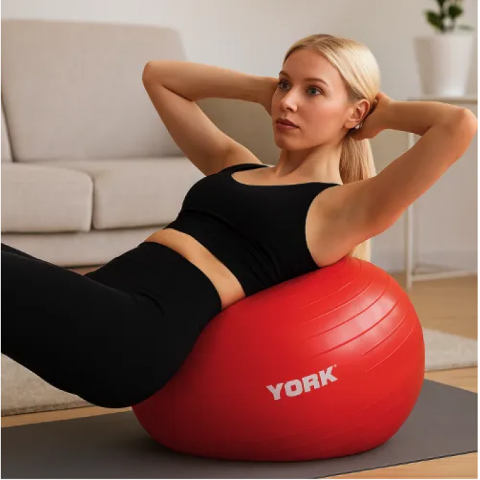Фітбол York Fitness 55см червоний + насос