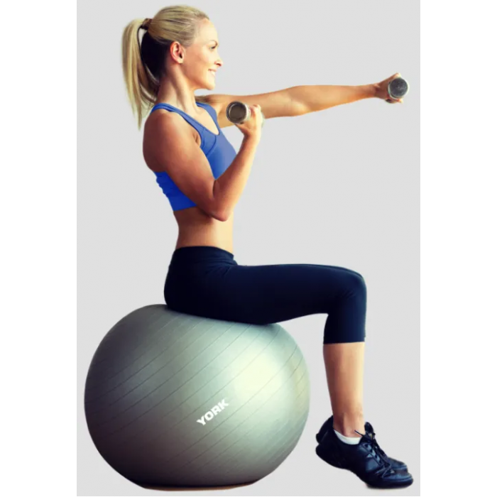 Фітбол York Fitness 75см сірий + насос