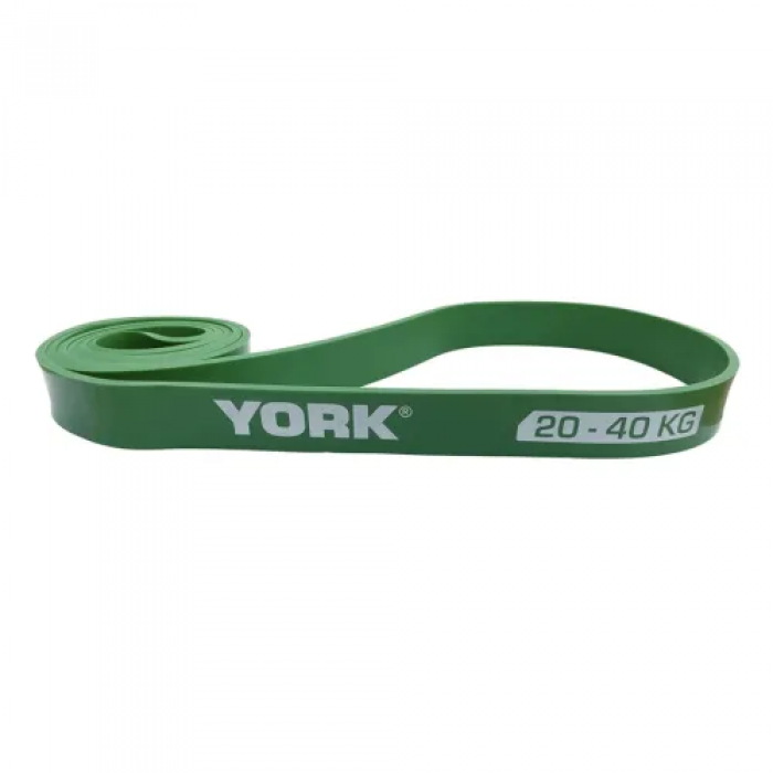 Резинка для підтягування та спорту York 20-40кг - 2080x32x4,5 мм, зелений