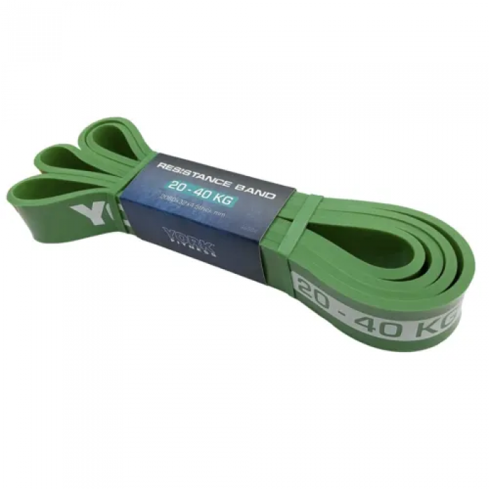 Резинка для підтягування та спорту York 20-40кг - 2080x32x4,5 мм, зелений