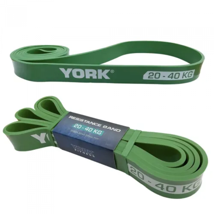 Резинка для підтягування та спорту York 20-40кг - 2080x32x4,5 мм, зелений