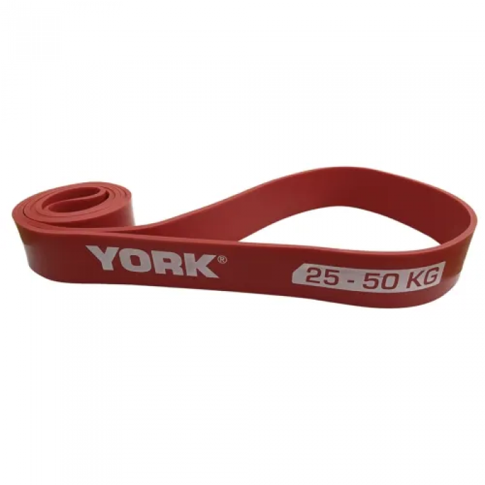 Резинка для підтягування та спорту York 25-50кг - 2080x45x4,5 мм, червоний