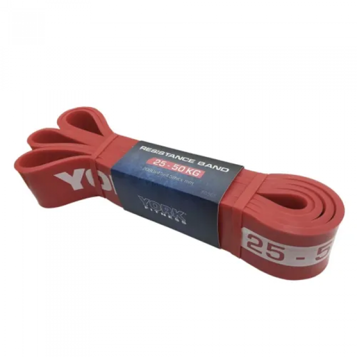 Резинка для підтягування та спорту York 25-50кг - 2080x45x4,5 мм, червоний