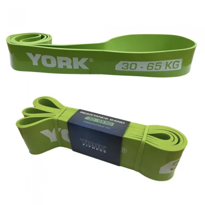 Резинка для підтягування та спорту York 30-65кг - 2080x65x4, 5 мм, салатовий