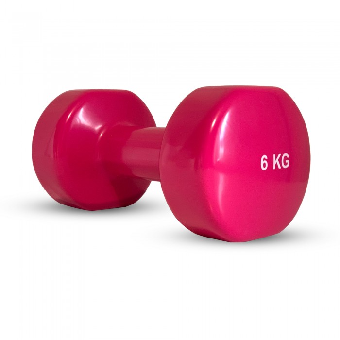 Гантель для фитнеса виниловая Stein 6 кг 1шт розовая