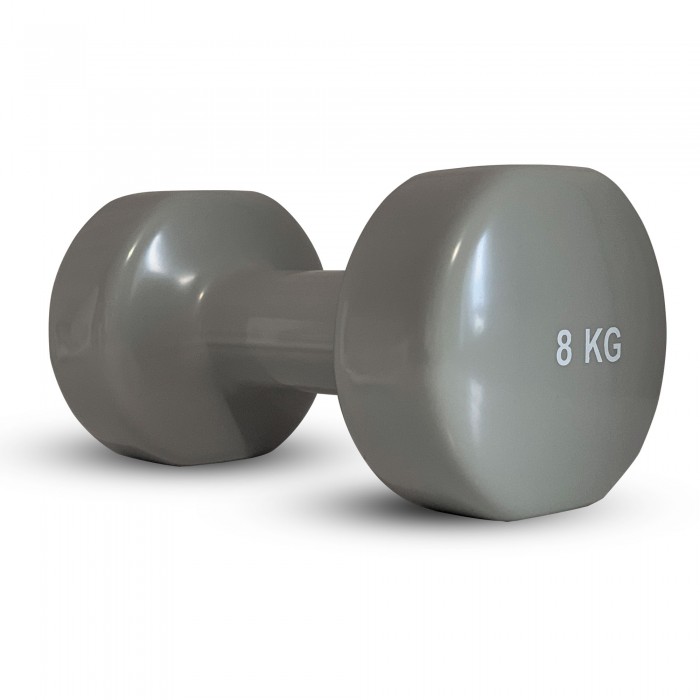 Гантель для фитнеса виниловая Stein 8 кг 1шт серая