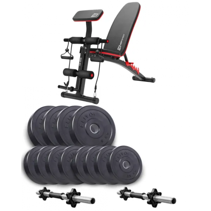 Набір Elitum Titan гантелі 2х26кг з лавою HS-1035