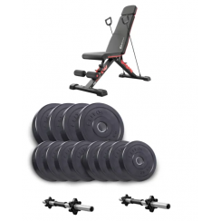 Набір Elitum Titan гантелі 2х21кг з лавою Hop-Sport HS-2080 HB