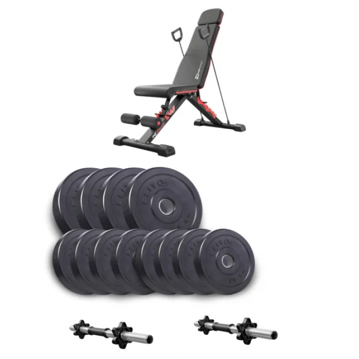 Набір Elitum Titan гантелі 2х21кг з лавою Hop-Sport HS-2080 HB