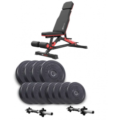 Набір Elitum Titan гантелі 2х21кг з лавою Hop-Sport HS-2090 HB