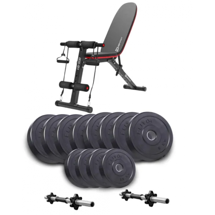 Набір Elitum Titan гантелі 2х26кг з лавою HS-1030 F