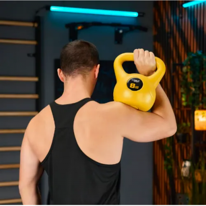 Гиря виниловая 8кг Trex Sport TX-008CKB желтая