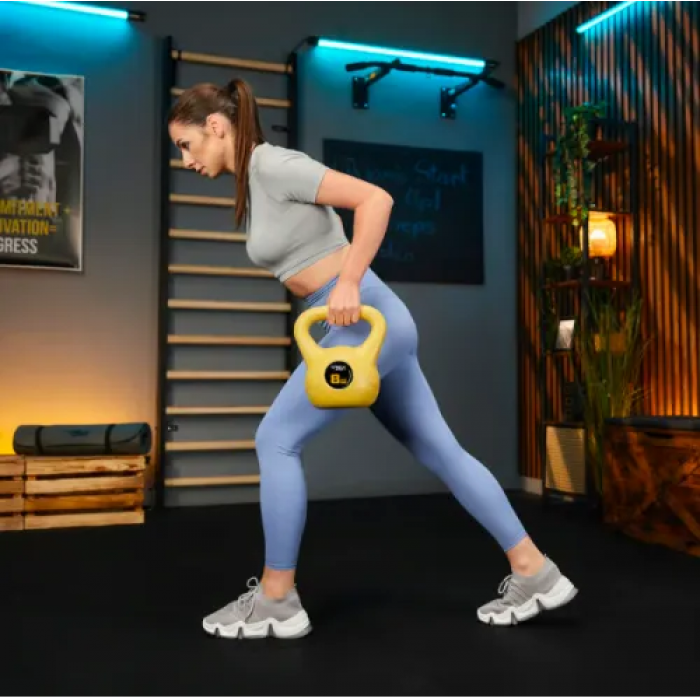 Гиря виниловая 8кг Trex Sport TX-008CKB желтая