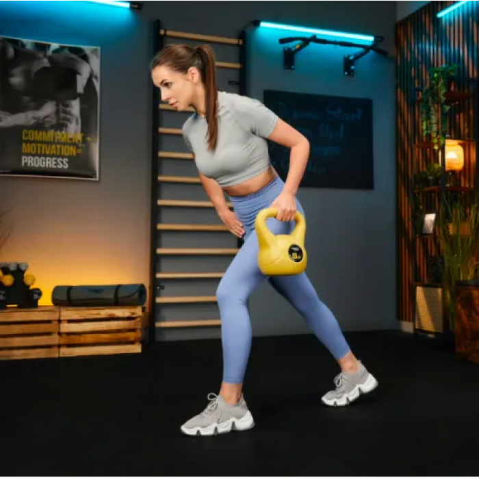 Гиря виниловая 8кг Trex Sport TX-008CKB желтая